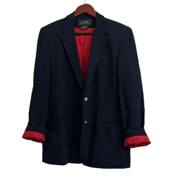 Lauren Ralph Lauren vintage navy and red blazer sz 12 - Picture 2 of 9